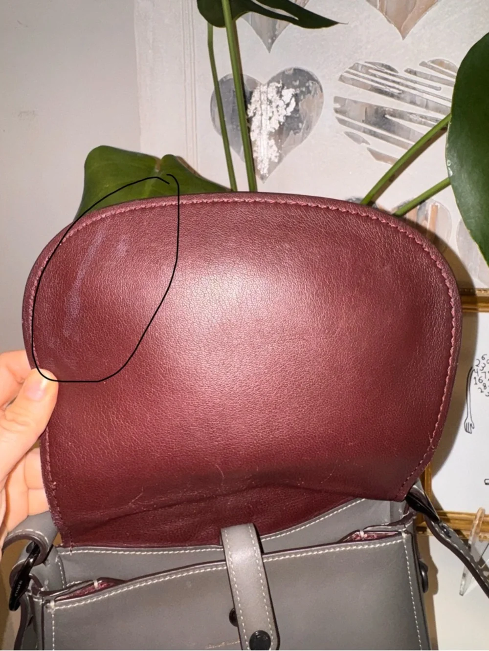 Coach Gray Leather Saddle Crossbody Bag with White Stitching - Picture 14 of 16